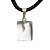 Colar Mini Retangular Pedra Cristal 14mm Pino Prateado - Imagem 7