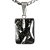 Colar Mini Retangular Pedra Cristal 14mm Pino Prateado - Imagem 1