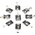 Colar Mini Retangular Pedra Cristal 14mm Pino Prateado - Imagem 4