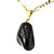 Colar Pedra Natural Onix Preto Mineral Pino Dourado - Imagem 1