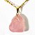 Colar Pedrinha Quartzo Rosa Natural Rolado Pino Dourado - Imagem 2