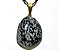 Colar Pedra Obsidiana Flocos de Neve Natural Rolado Dourado - Imagem 2