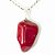 Colar Pedra Natural Rolada Jaspe Vermelho Pino Prateado - Imagem 1