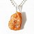 Colar Pedrinha Calcita Laranja Bruta Natural Pino Prateado - Imagem 1