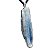 Colar Lamina Cianita Azul Mineral Natural Prateada - Imagem 3