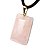 Colar Retangular Liso Quartzo Rosa Pino Argola Dourado - Imagem 3
