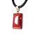 Colar Mini Retângulo Liso Pedra Jaspe Vermelho Pino Dourado - Imagem 5