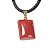 Colar Mini Retângulo Liso Pedra Jaspe Vermelho Pino Dourado - Imagem 3