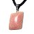 Colar Retangular Liso Pedra Amazonita Rosa Pino Prateado - Imagem 3