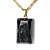 Colar Onix Preto Facetado Manual Pedra Natural Pino Dourado - Imagem 1
