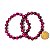 Pulseira Bolinha 8mm Pedra Olho de Tigre Rosa Fio Silicone - Imagem 6