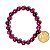 Pulseira Bolinha 8mm Pedra Olho de Tigre Rosa Fio Silicone - Imagem 4