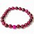 Pulseira Bolinha 8mm Pedra Olho de Tigre Rosa Fio Silicone - Imagem 1