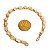 Pulseira Corrente Pedra Quartzo Rosa Colada Natural Dourado - Imagem 5