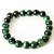 Pulseira Bola Pedra Olho de Tigre Verde 8mm Rolada Silicone - Imagem 1