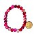 Pulseira Bolinha Pedra Agata Rosa 8mm Rolada Fio Silicone - Imagem 3