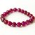 Pulseira Bolinha Pedra Agata Rosa 8mm Rolada Fio Silicone - Imagem 2