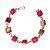 Pulseira Quadrado Pedra Agata Rosa Ranhurado Elo Dourado - Imagem 5