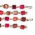 Pulseira Quadrado Pedra Agata Rosa Ranhurado Elo Dourado - Imagem 7