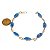Pulseira Navete Pedra Quartzo Azul Ranhurado Dourado - Imagem 3