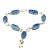 Pulseira Navete Pedra Quartzo Azul Ranhurado Dourado - Imagem 2