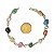 Pulseira Pedras Mistas Na Gaiola Com Montagem Dourado - Imagem 6