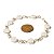 Pulseira Disco Pedra Quartzo Leitoso Ranhurado Dourado - Imagem 5