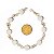 Pulseira Disco Pedra Quartzo Leitoso Ranhurado Dourado - Imagem 3