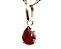 01 Pingente Nlux Gota Lisa Pedra Granada Rodolita Natural Prata 950 - Imagem 3