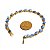 Pulseira Corrente Quartzo Azul Pedra Natural Dourado - Imagem 3