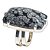 Anel Retangular Obsidiana Flocos de Neve Natural Prateado - Imagem 5