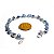 Pulseira Corrente Quartzo Azul Pedra Natural Prateado - Imagem 5