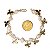 Pulseira Verão Pedra Quartzo Rosa Gaiola Dourado Passarinho - Imagem 7