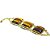 Bracelete 3 Pedras Naturais Olho de Tigre Quadrado Dourado - Imagem 2
