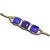 Bracelete 3 Pedras Naturais Ágata Lilás Quadrado Dourado - Imagem 1