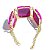 Bracelete 3 Pedras Naturais Ágata Rosa Quadrado Dourado - Imagem 3