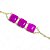 Bracelete 3 Pedras Naturais Ágata Rosa Quadrado Dourado - Imagem 1