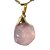 Colar Pedra Rolada Quartzo Rosa Envolto Dourado - Imagem 2