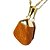 Colar Pedra Rolada Jaspe Amarelo Envolto Dourado - Imagem 1