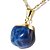 Colar Pedra Rolada Ágata Azul Envolto Montagem Dourado - Imagem 1
