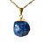 Colar Pedra Rolada Ágata Azul Envolto Montagem Dourado - Imagem 2