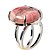 Anel Cabochão Redondo Rodocrosita Natural Garra Prata 950 - Imagem 4