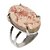 Anel Cabochão Oval Rodocrosita Tamanho M Garra Prata 950 - Imagem 1