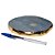 Bandeja Quartzo Azul Borda Dourada Petisqueira p Frios 17cm - Imagem 1