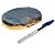 Bandeja Quartzo Azul Borda Dourada Petisqueira p Frios 14 cm - Imagem 3