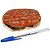 Bandeja Calcita Laranja Borda Dourada Petisqueira Frios 13cm - Imagem 1