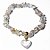 Pulseira Mini Coração Pedra Cristal Rutilado Cascalho Fibra Silicone - Imagem 1