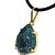 Colar Gota Lisa Pedra Apatita Azul Natural Garra Dourado - Imagem 2