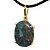 Colar Cabochão Pedra Apatita Azul Natural Garra Dourado - Imagem 1