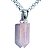 Colar Micro Pontinha Pedra Quartzo Rosa Prata 950 15mm - Imagem 1